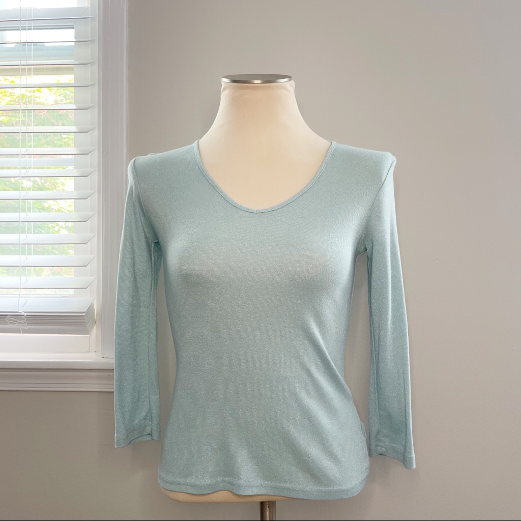 Gap Baby Blue Basic Long Sleeve Top